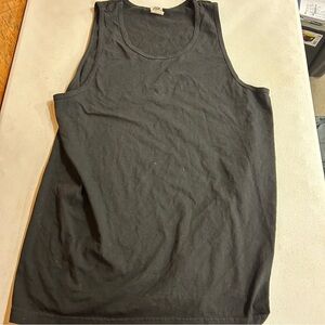 100% Cotton Men's Black Tank Top - Size XL